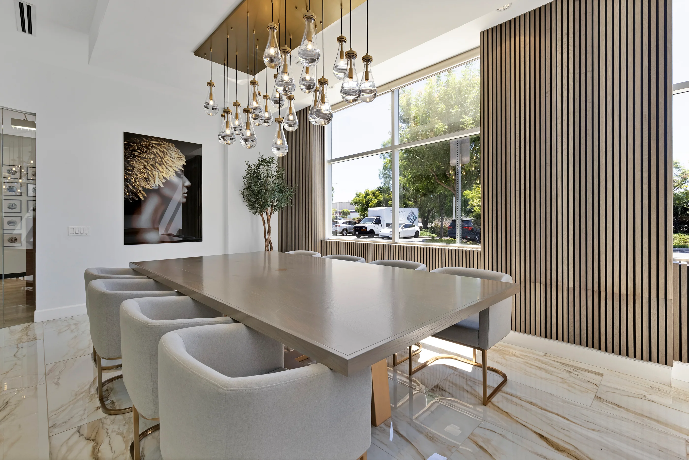 Reception area inside the 27 Diamonds Anaheim design studio